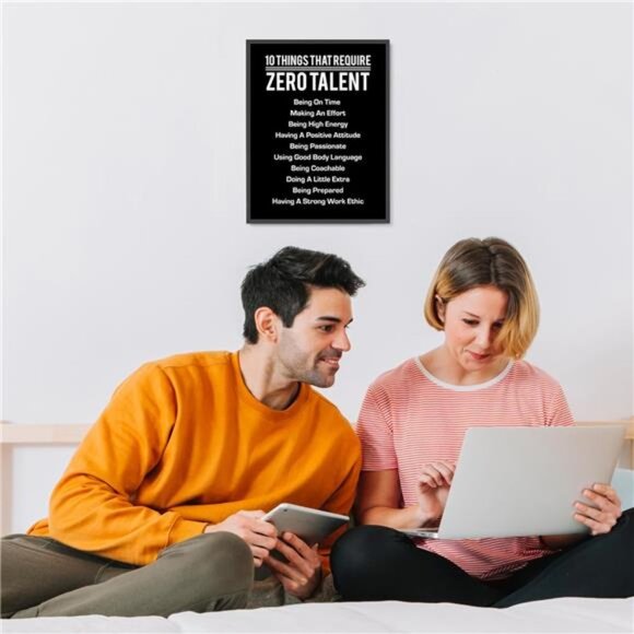 10 Things That Require Zero Talent- Motivational Wall Art Print, Inspirational - Picture 3 of 9